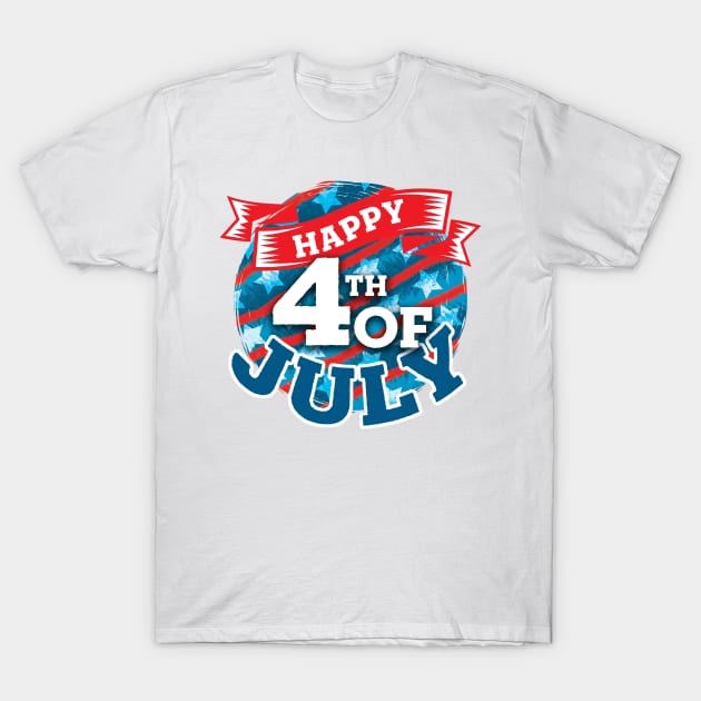 Happy 4th of July T-Shirt by DreamCafe